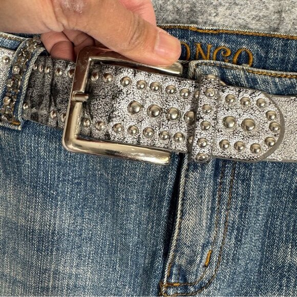 Vintage Y2K Bongo Women's Denim Festival Grunge Micro Mini Skirt Size 7 - Picture 8 of 16